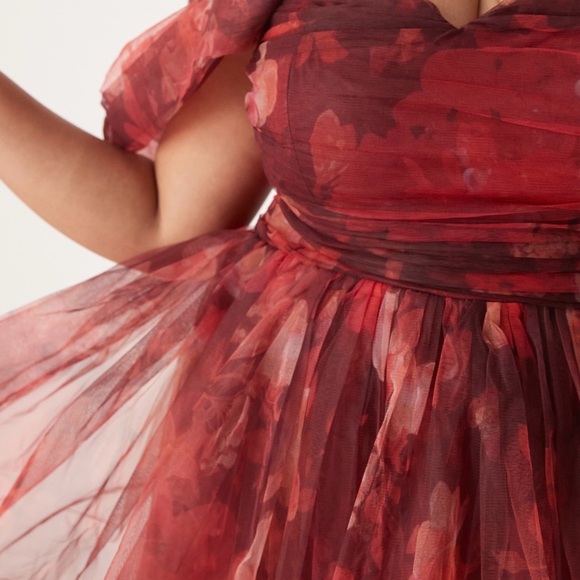 ASOS Curve Red Floral Maxi Dress - Picture 4 of 7